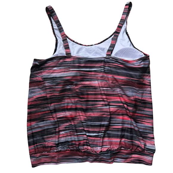 Younique x Aqua Eve Tankini with Boy Shorts Two Piece Swimsuit Pink 24W NEW - Picture 6 of 10